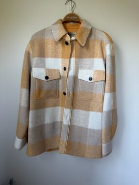 Isabel Marant Checked Shirt Jacket in yellow, Beige, Cream & Tan nwot